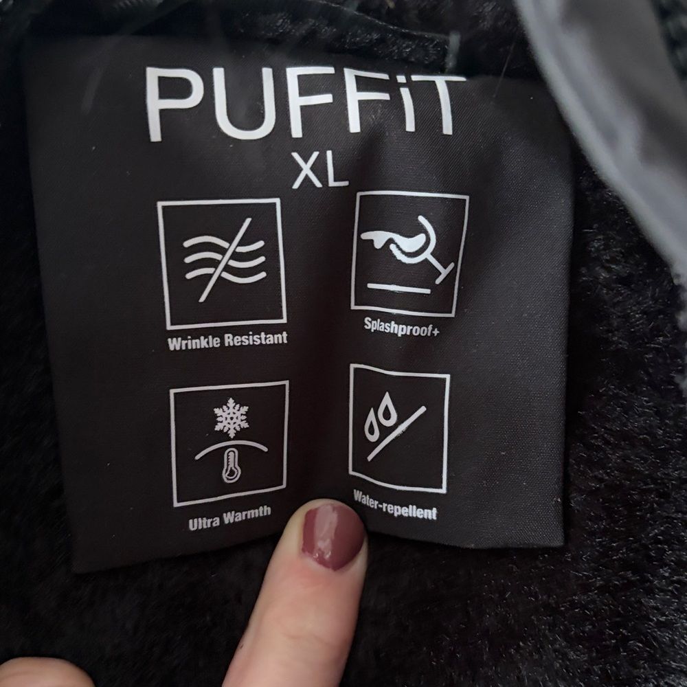 Puffit Black Parka Size XL - Picture 2 of 5